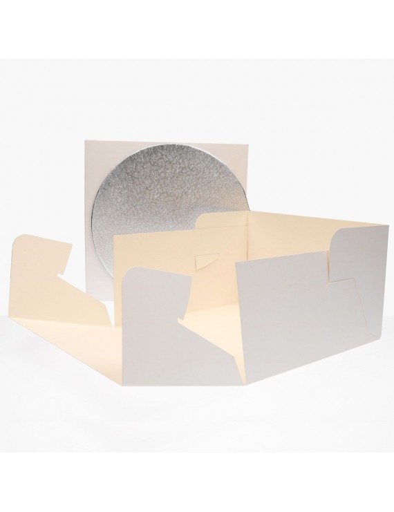 FunCakes Caja Tarta y Cake Board Redondo (3mm) 25x25x15cm