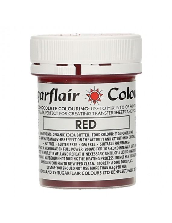Sugarflair Colorante para Chocolate - Rojo 35g