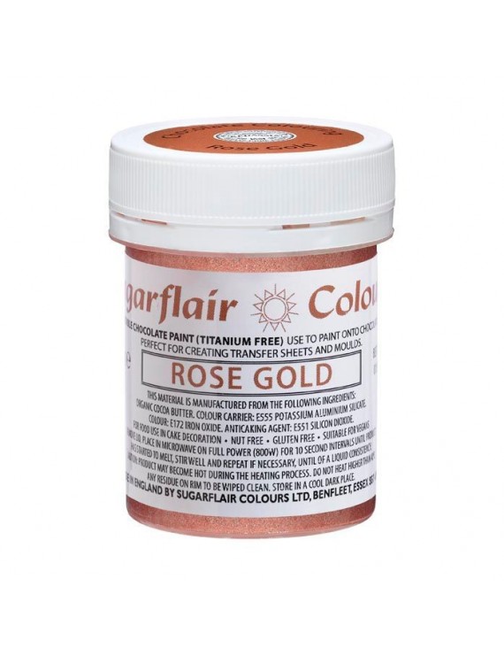Sugarflair Pintura para chocolate Oro Rosa /  Rose Gold - Sin E171 35g
