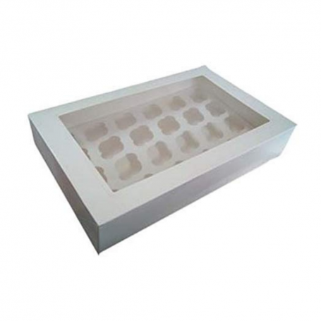 Caja Blanca para 24 Mini cupcakes