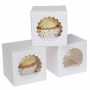 House of Marie Caja para 1 Cupcake -Blanco- pack de 3