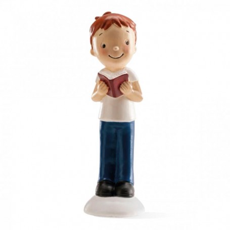 Figura Decorativa Comunión - Niño con Libro 12cm