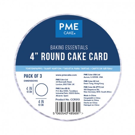PME- Pack de 3 Bases Redondas para Tartas 102MM