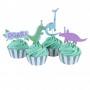 Set de 24 Cápsulas y Toppers para Cupcakes - Dinosaurio