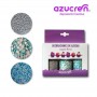 Pack de 3 Botes de Sprinkles Nonpareils Plata / Confetti Blanco -Turquesa / Mini Perlas Blancas/ Azules